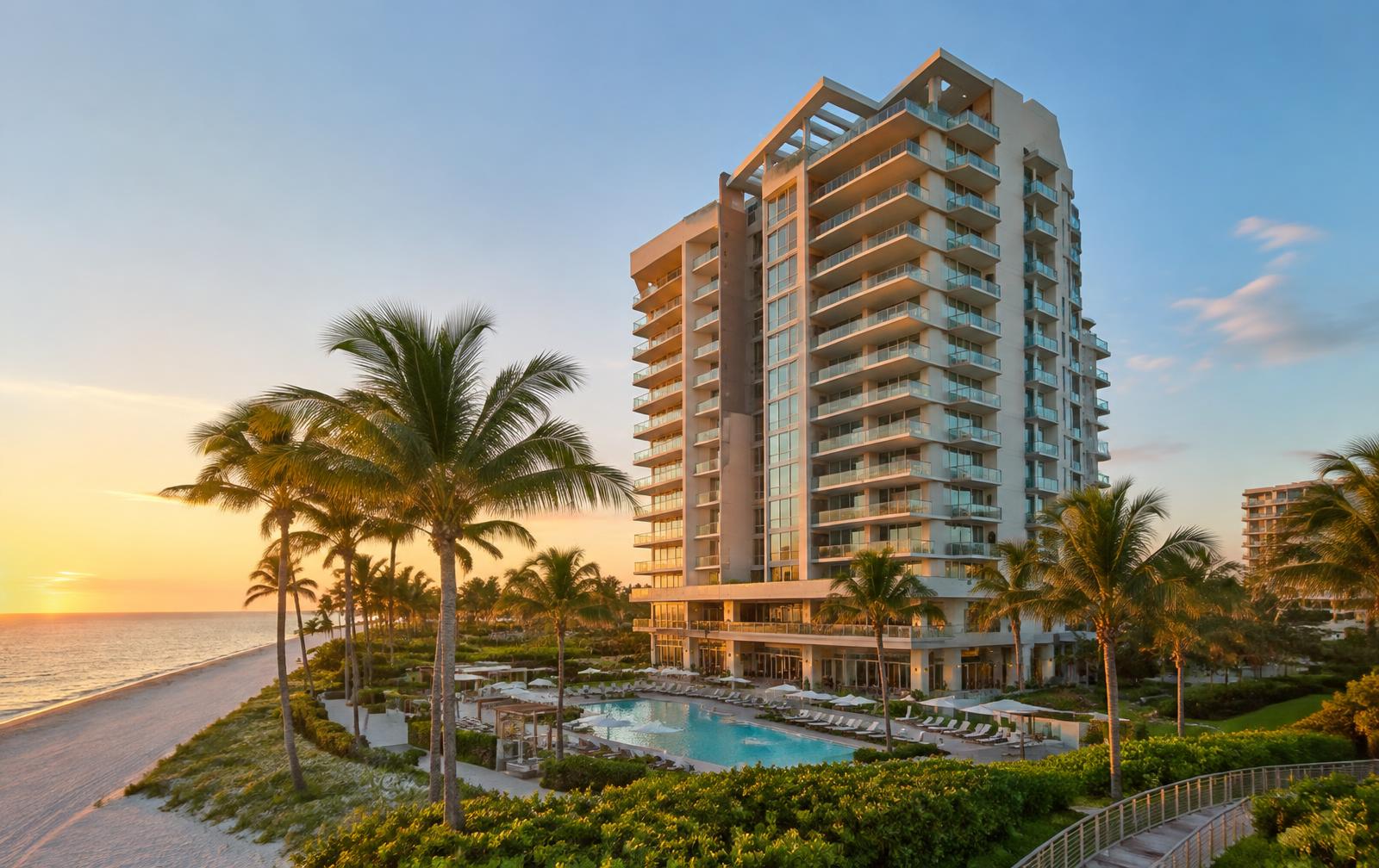 Beachfront resort and condominium tower in Naples, Florida